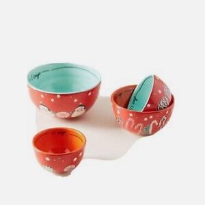 Anthropologie George & Viv Christmas Measuring Cups NEW for Holiday Great Gift